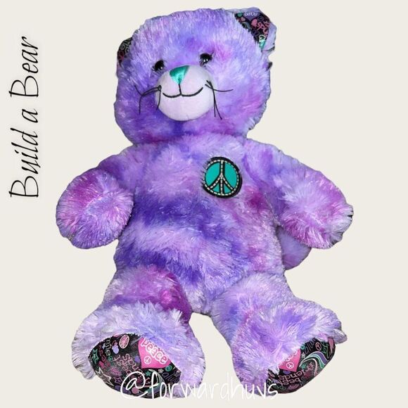 Build-A-Bear Purple Peace Cat Plush - Picture 6 of 7